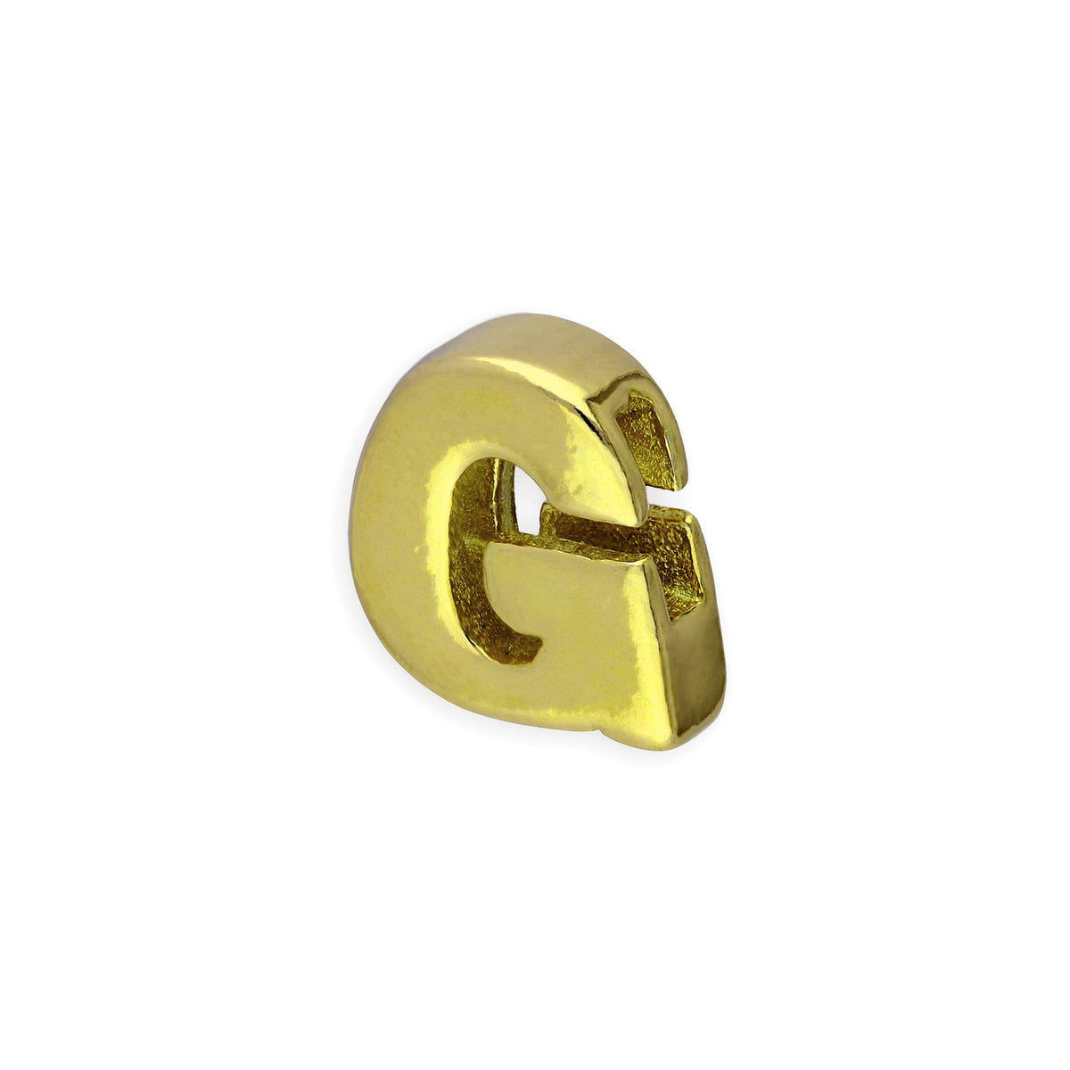 Breloque en argent sterling plaqué or avec lettres de l'alphabet de A à Z