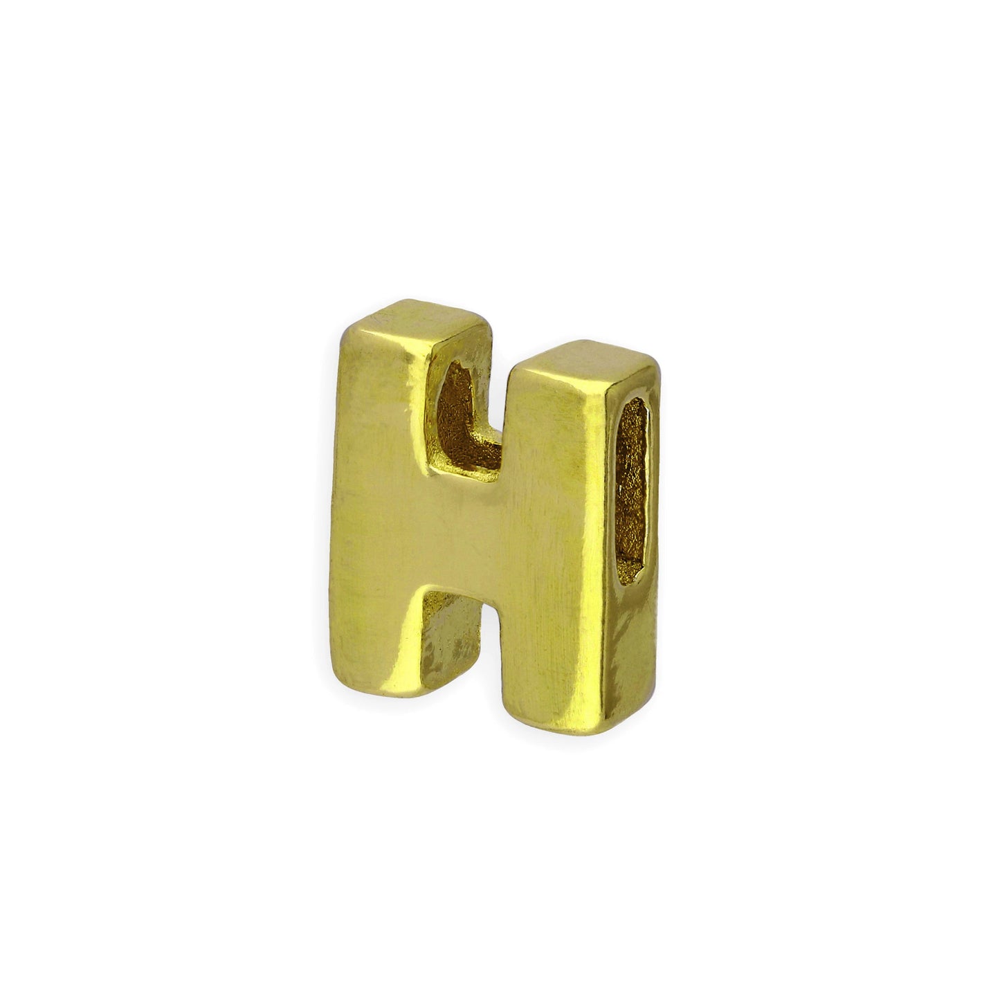 Breloque en argent sterling plaqué or avec lettres de l'alphabet de A à Z