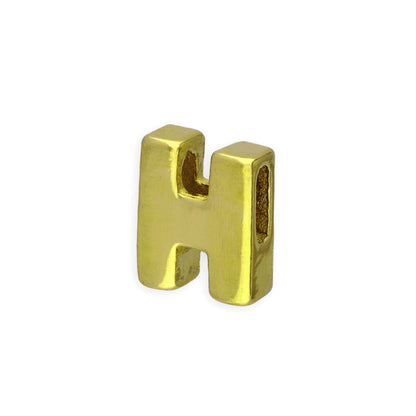 Breloque en argent sterling plaqué or avec lettres de l'alphabet de A à Z