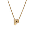 Collier de perles en argent sterling plaqué or avec lettre P, 40 à 55 cm