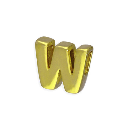 Breloque en argent sterling plaqué or avec lettres de l'alphabet de A à Z