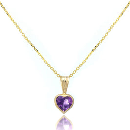 Pendentif cœur en or 9 carats avec améthyste