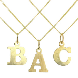 Collier léger à breloques initiales en or 9 carats (AZ)