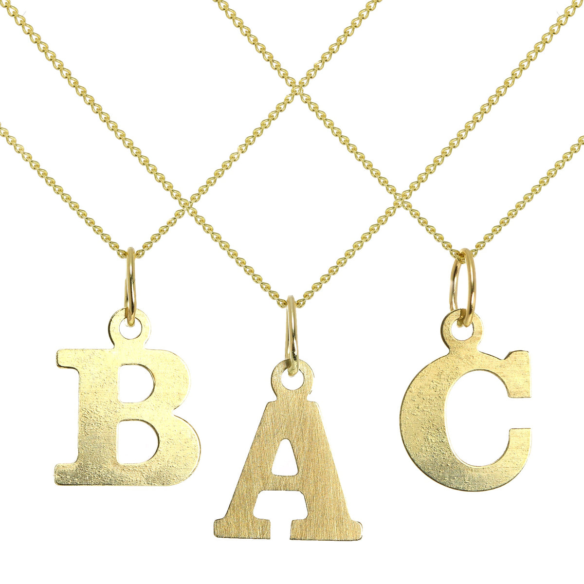 Collier léger à breloques initiales en or 9 carats (AZ)