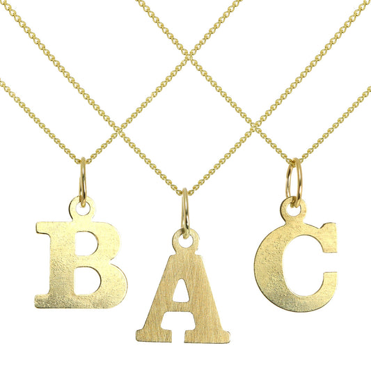 Collier léger à breloques initiales en or 9 carats (AZ)