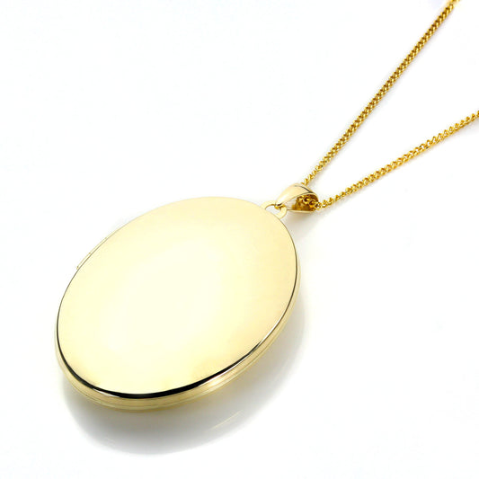 Médaillon ovale en or jaune 9 carats