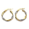 Boucles d'oreilles créoles torsadées en or mélangé 9 carats