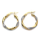Boucles d'oreilles créoles torsadées en or mélangé 9 carats