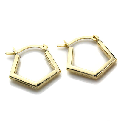 Boucles d'oreilles créoles fantaisie en or jaune 9 carats