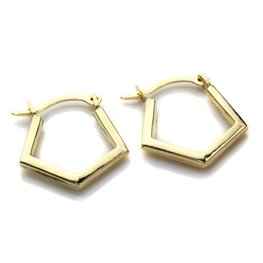 Boucles d'oreilles créoles fantaisie en or jaune 9 carats