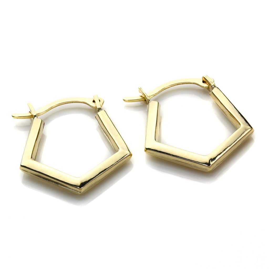 Boucles d'oreilles créoles fantaisie en or jaune 9 carats