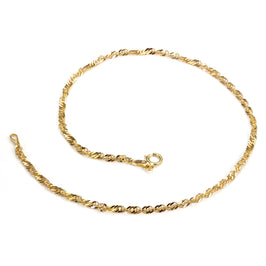 Chaîne de cheville Singapour en or jaune 9 carats
