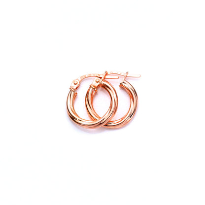 Boucles d'oreilles créoles torsadées en or rose 9 carats - 10 mm, 15 mm, 20 mm