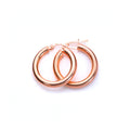 Boucles d'oreilles créoles dormeuses unies en or rose 9 carats - 10 mm, 15 mm, 20 mm