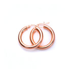 Boucles d'oreilles créoles dormeuses unies en or rose 9 carats - 10 mm, 15 mm, 20 mm