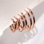Boucles d'oreilles créoles dormeuses unies en or rose 9 carats - 10 mm, 15 mm, 20 mm