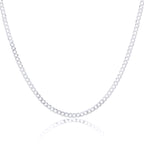 Bracelet ou collier à chaîne gourmette épaisse en argent sterling de 18 à 70 cm