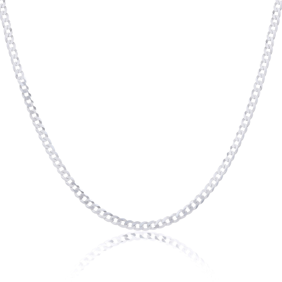 Bracelet ou collier à chaîne gourmette épaisse en argent sterling de 18 à 70 cm