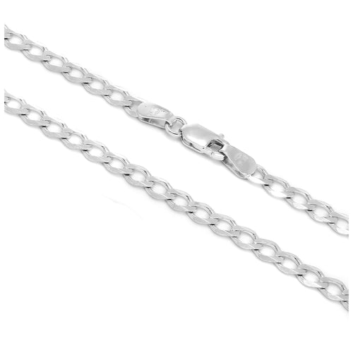 Bracelet ou collier à chaîne gourmette épaisse en argent sterling de 18 à 70 cm