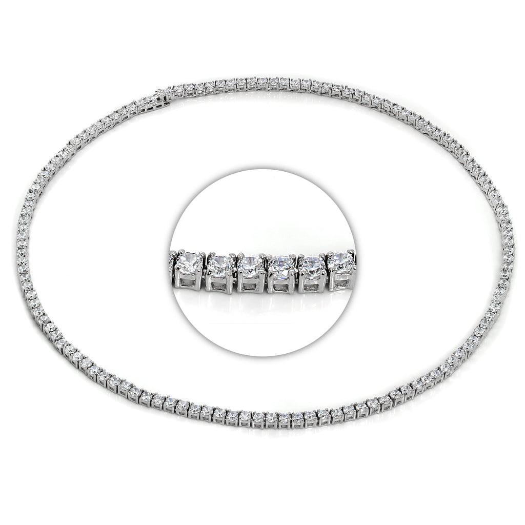 Collier Tennis Collette en argent sterling et cristal CZ de 43 cm