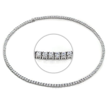 Collier Tennis Collette en argent sterling et cristal CZ de 43 cm