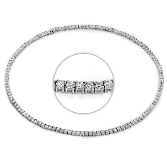 Collier Tennis Collette en argent sterling et cristal CZ de 43 cm
