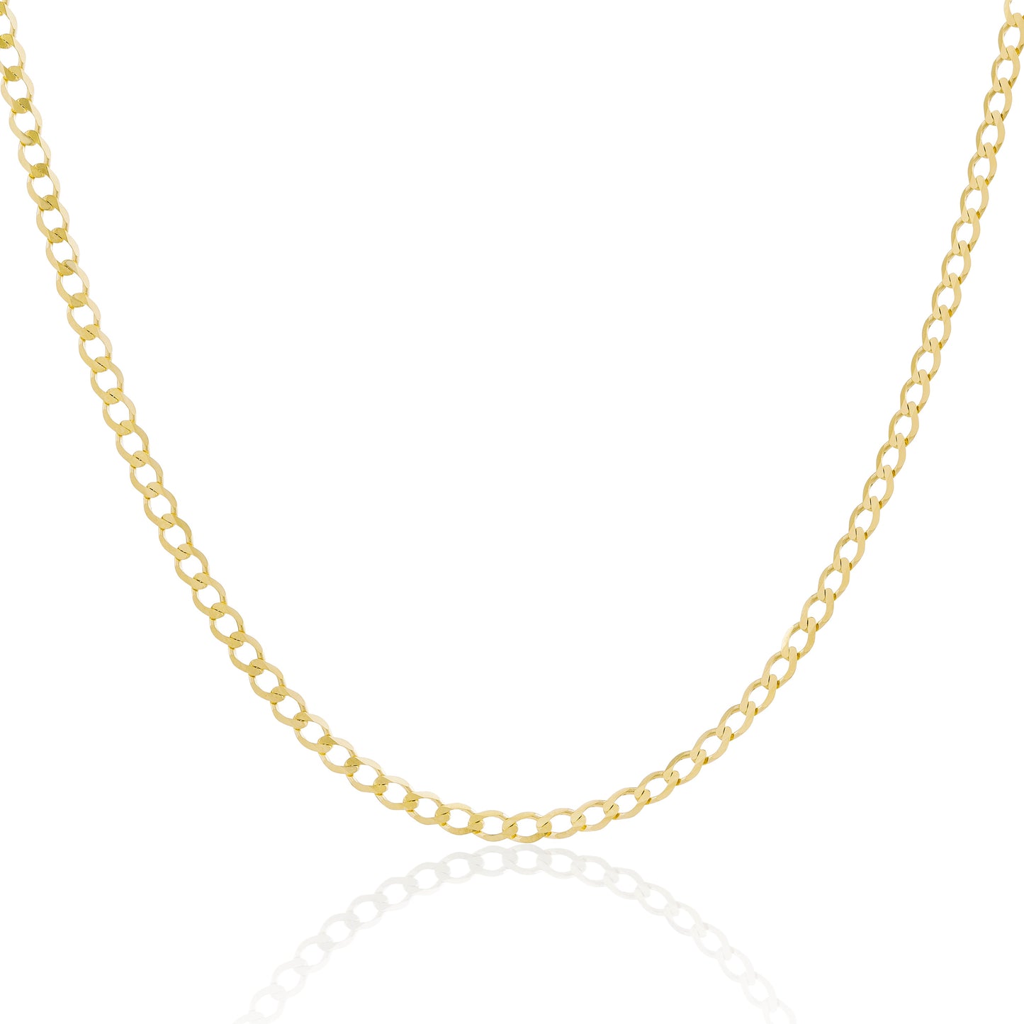 Bracelets et colliers en or 9 carats avec chaîne gourmette de 3 mm - 6 à 30 pouces