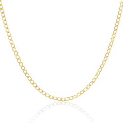 Bracelets et colliers en or 9 carats avec chaîne gourmette de 3 mm - 6 à 30 pouces