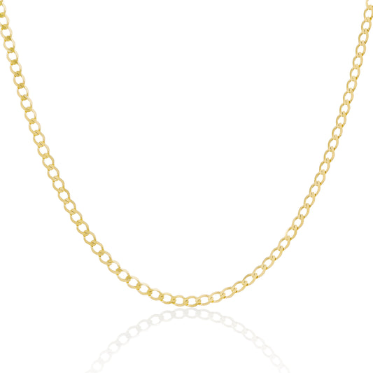 Bracelets et colliers en or 9 carats avec chaîne gourmette de 3 mm - 6 à 30 pouces