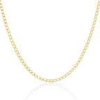 Bracelets et colliers en or 9 carats avec chaîne gourmette de 3 mm - 15 à 75 cm