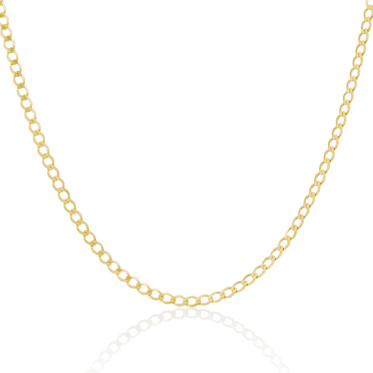 Bracelets et colliers en or 9 carats avec chaîne gourmette de 3 mm - 15 à 75 cm
