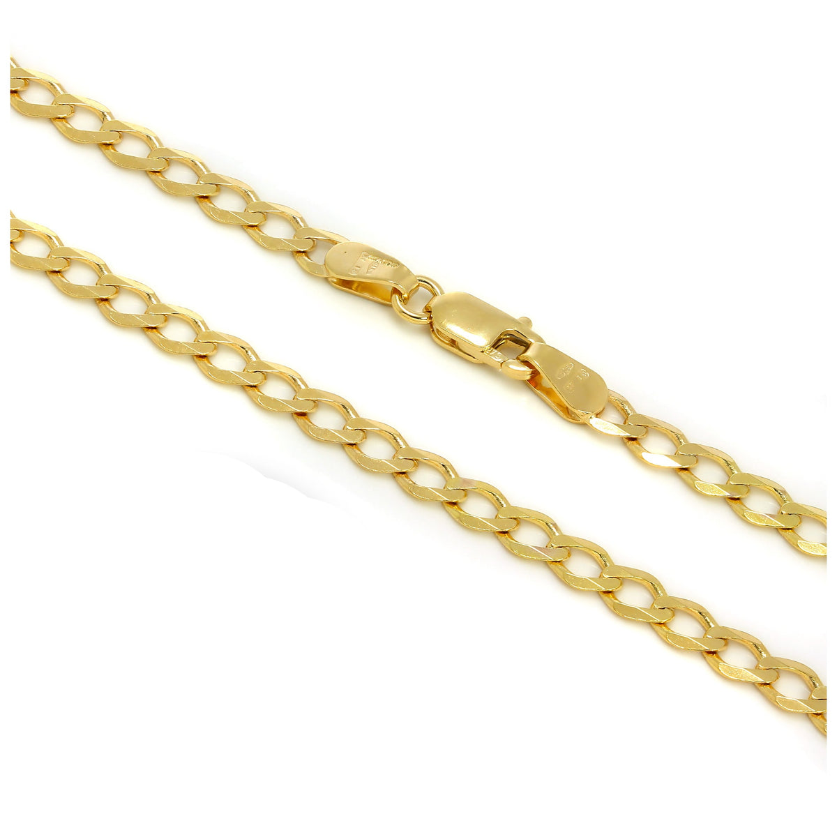 Bracelets et colliers en or 9 carats avec chaîne gourmette de 3 mm - 15 à 75 cm