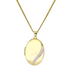 Collier avec médaillon en or 9 carats et diamants, tourbillon en or blanc, 40 à 50 cm