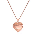 Médaillon cœur floral en or rose 9 carats sur chaîne de 40 à 50 cm