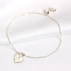 Bracelet personnalisé en argent sterling avec cadenas en forme de cœur et initiales