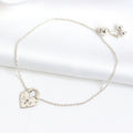 Bracelet personnalisé en argent sterling avec cadenas en forme de cœur et initiales