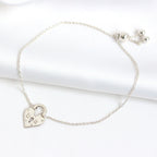 Bracelet personnalisé en argent sterling avec cadenas en forme de cœur et initiales