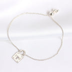 Bracelet cadenas personnalisé en argent sterling avec initiales
