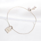 Bracelet cadenas personnalisé en argent sterling avec initiales