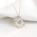 Collier personnalisé en argent sterling avec initiales de carte à jouer