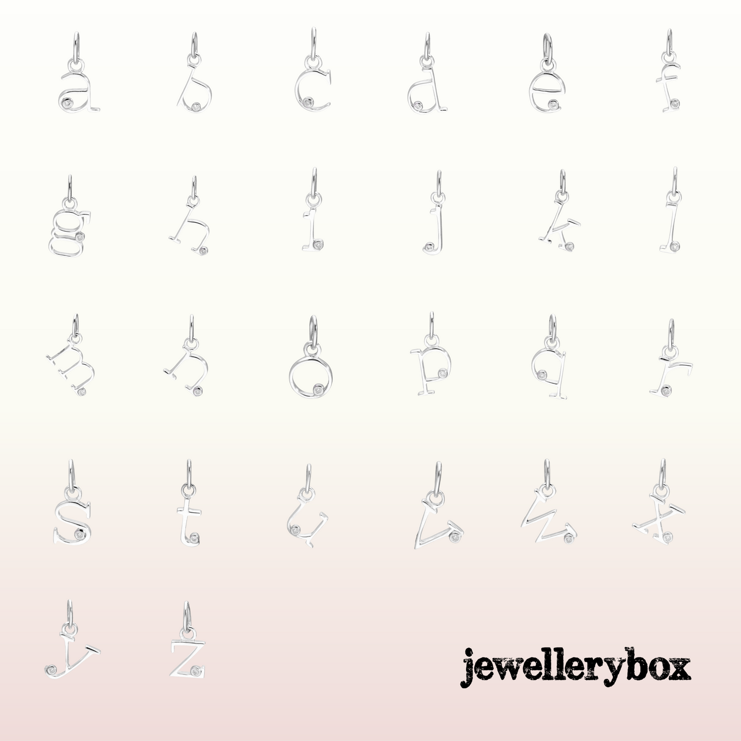 Collier initial en argent sterling avec diamants