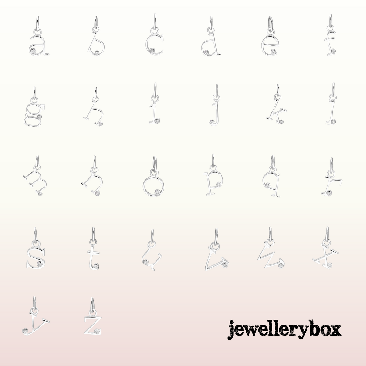 Collier initial en argent sterling avec diamants