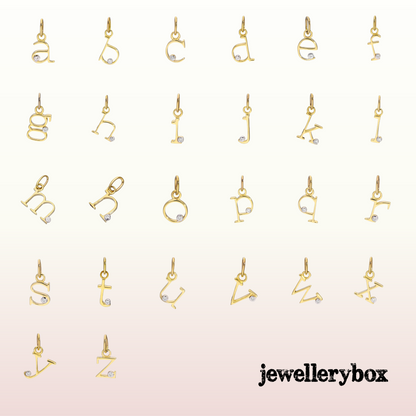 Collier initial en or 9 carats avec diamants