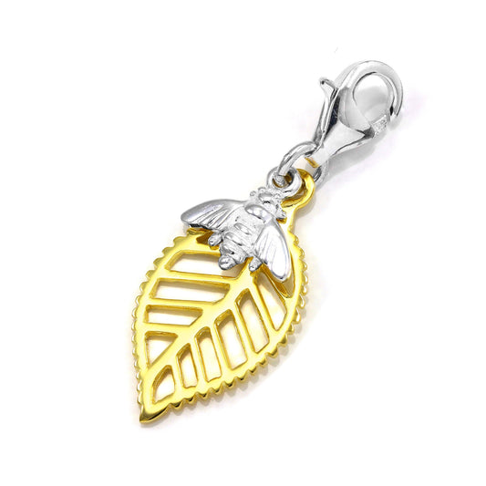 Breloque Abella à clip en argent sterling et plaqué or