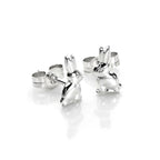 Boucles d'oreilles à tige en argent sterling en forme de lapin assis