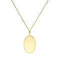 Collier pendentif ovale en or 9 carats avec bordure gravée, 40 à 50 cm