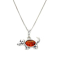 Pendentif chien en argent sterling et ambre de la Baltique – 40 à 55 cm