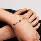 Bracelet chaîne en argent sterling et ambre de la Baltique