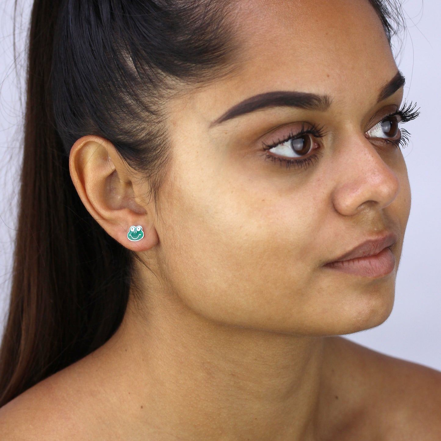 Boucles d'oreilles à tige en argent sterling en forme de grenouille