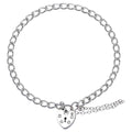 Bracelet à breloques en argent sterling avec fermoir en forme de cœur